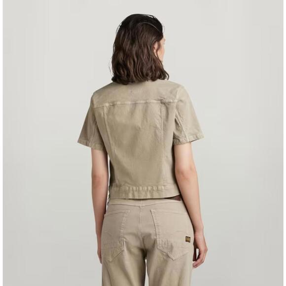 NWT G-Star RAW Arc Jacket Women’s Short Sleeve Stretch Canvas Beige - XS - Picture 3 of 10